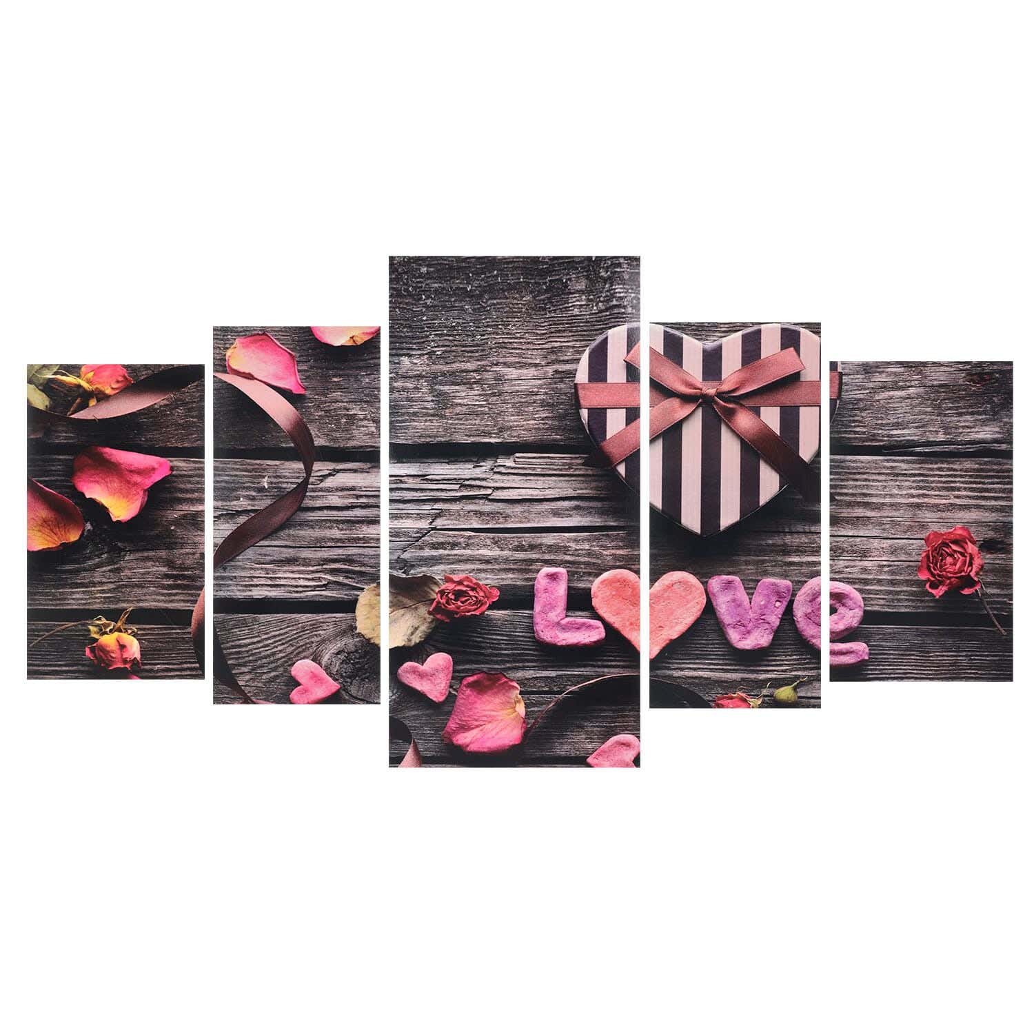 Modern Tableau, 5 Pieces, 110×60 cm - Multicolor