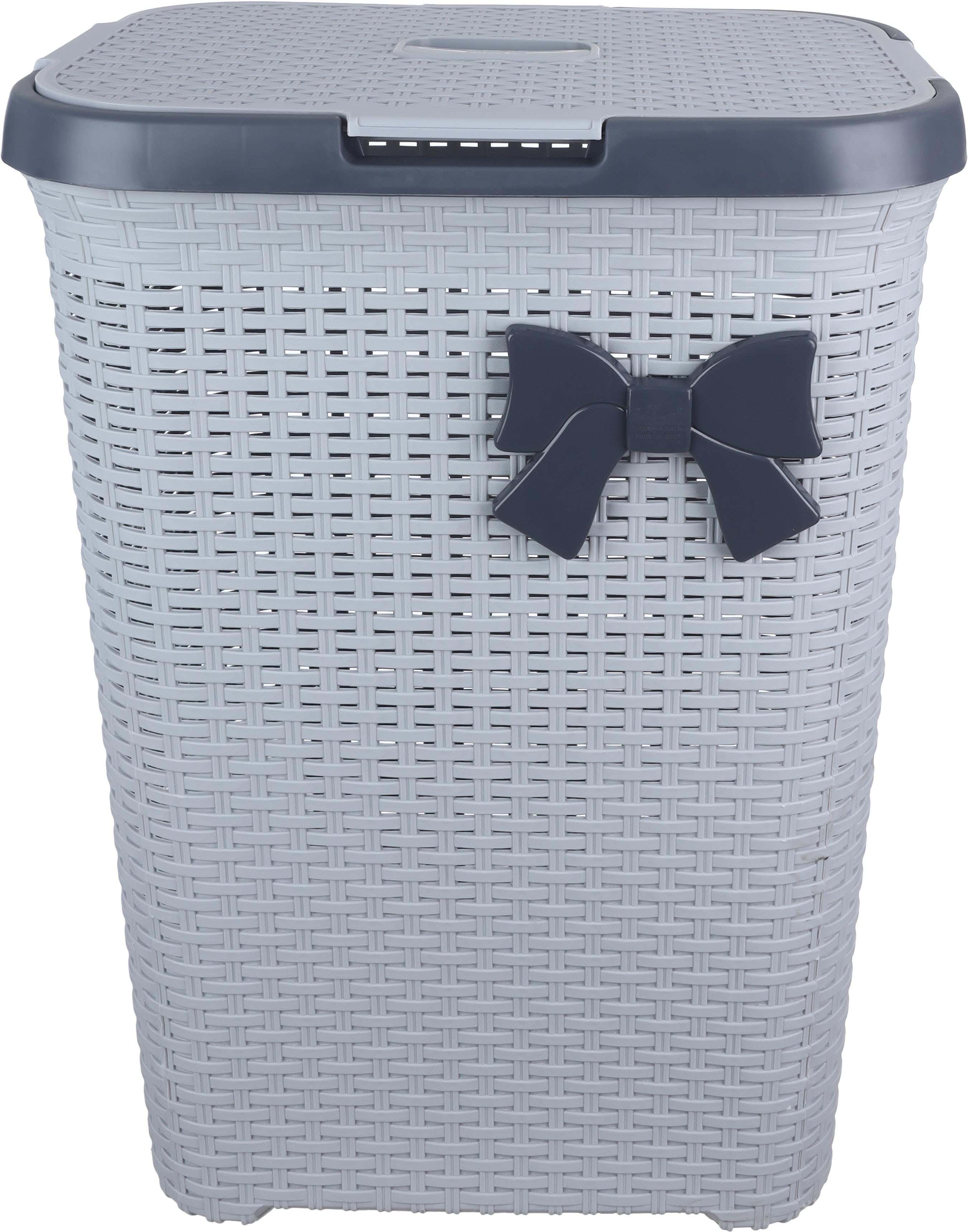 Al Wataneya Plastic Laundry Basket, 60×45 cm, 60 Litres - Grey