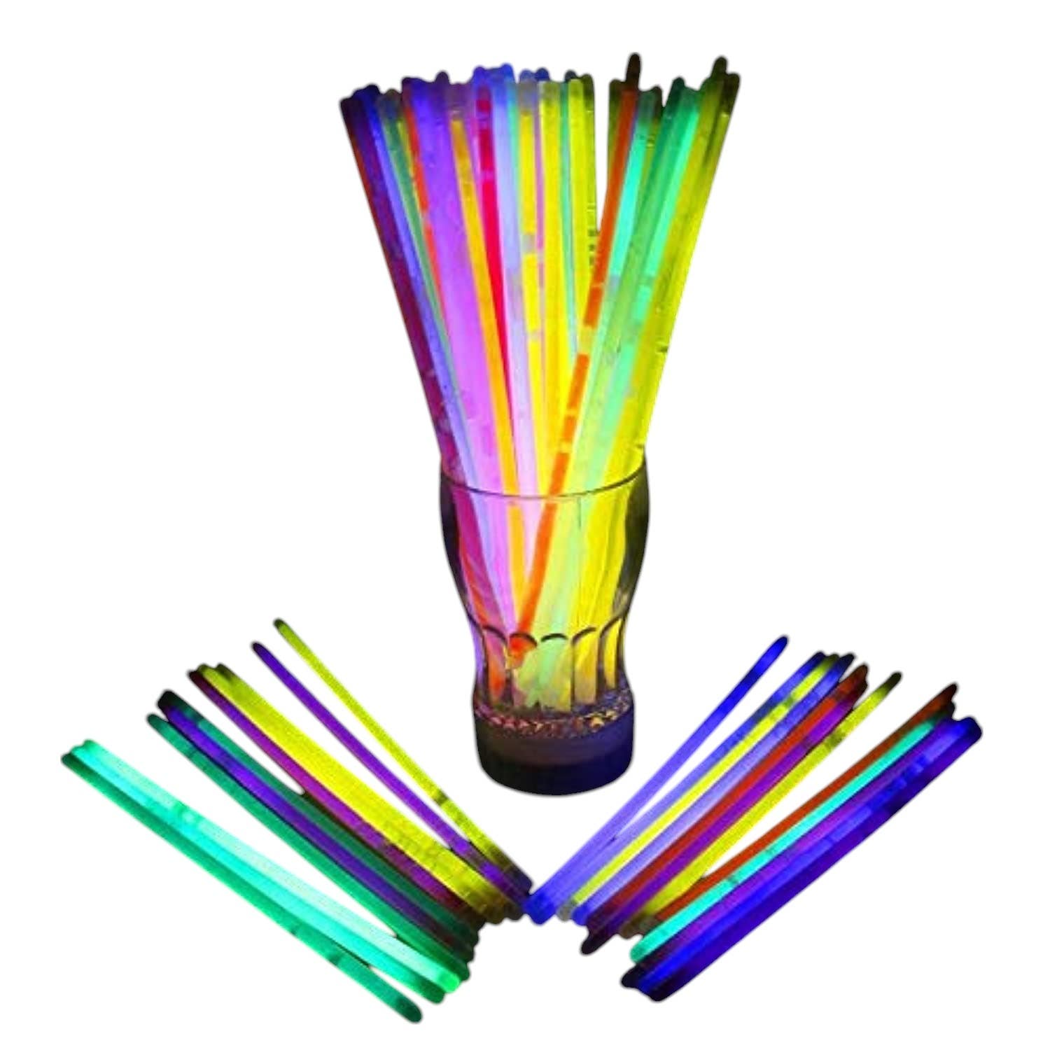Glow Design Fluorescent Bracelets, 50 Pieces - Multicolor