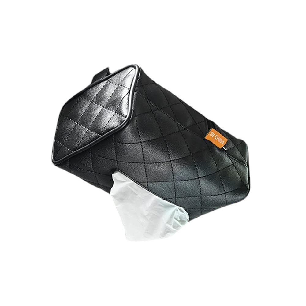 Car Leather Tissue Holder - Black