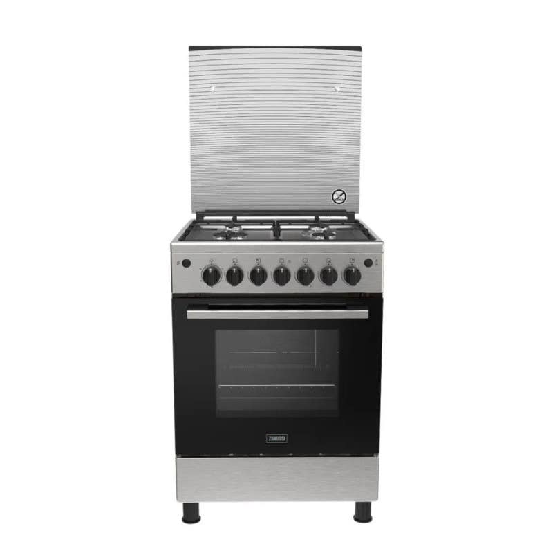 Zanussi ZCG622A6XB Gas Cooker, 4 Burners, 60cm, Fan, Self Ignition - Silver