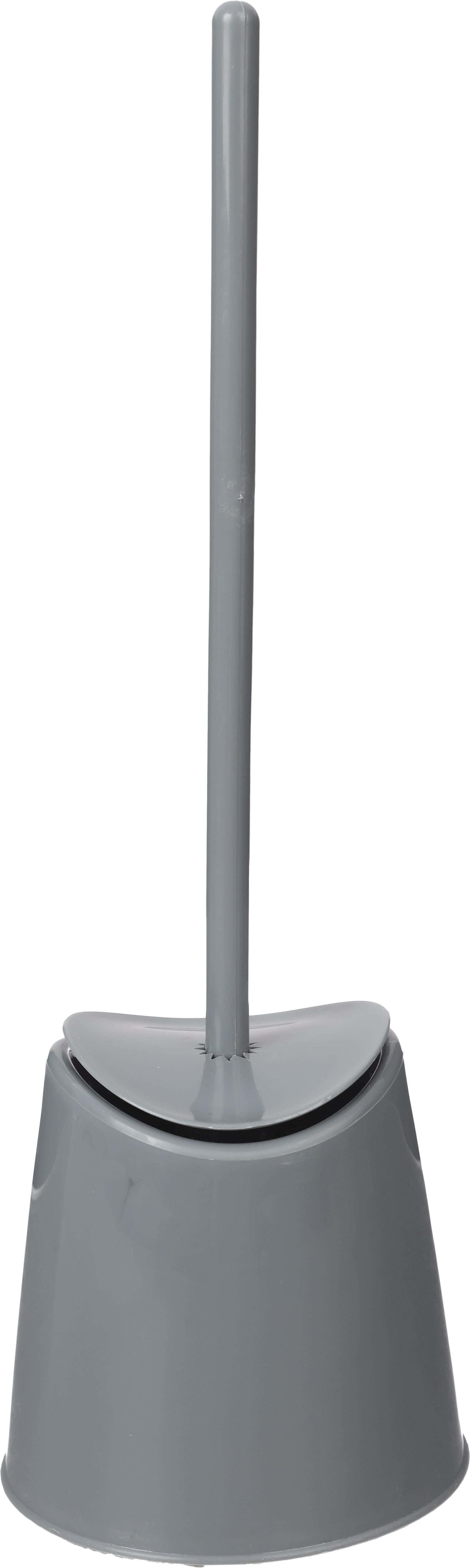 Weazy Plastic Toilet Brush With Base, 38×13 cm - Grey