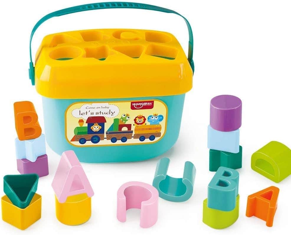 Baba Fab Shape Sorter Design Plastic Block Toy - Multicolor