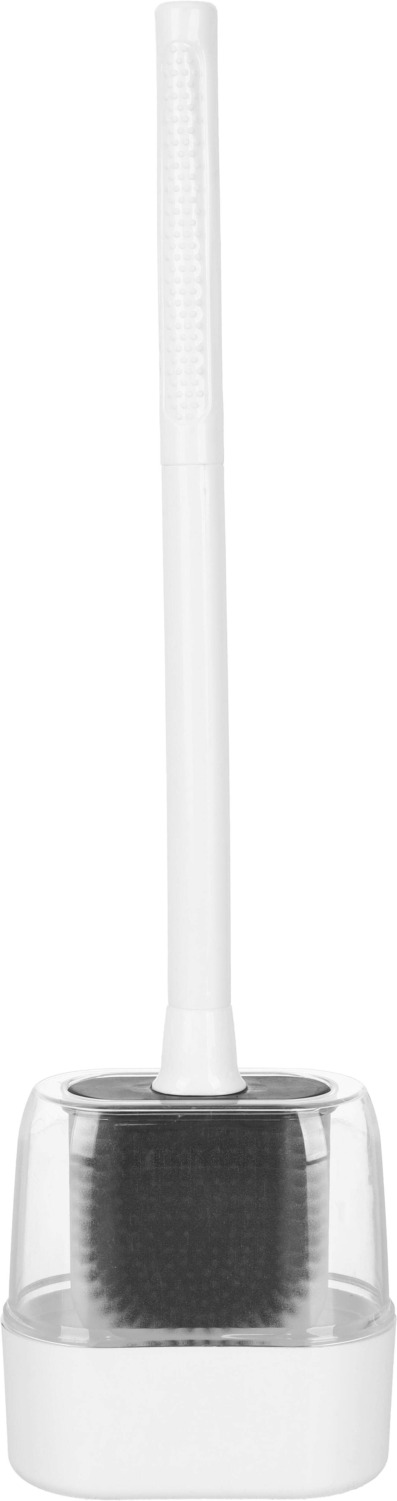 Weazy Silicone With base Toilet Cleaning Brush, 35 cm - White Black
