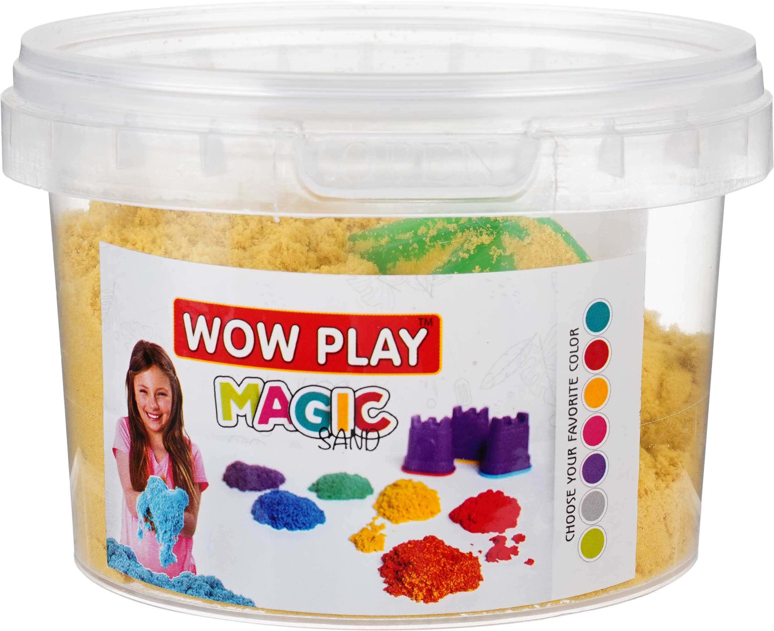 Wow Play Magic Sand Bucket, 500G, Plastic Form - Yellow