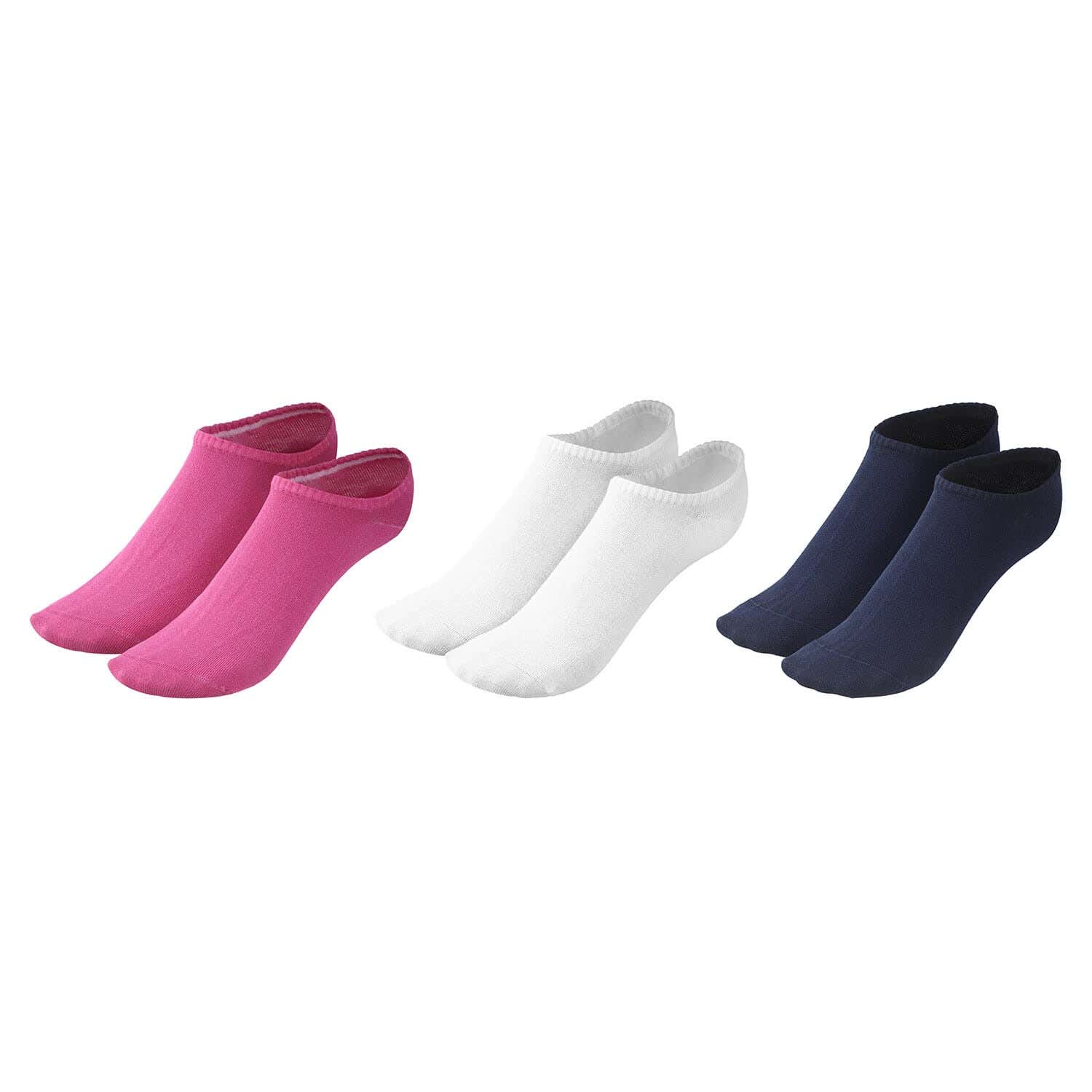Solo Cotton Low Cut Socks Set for Women, 3 Pieces, Free Size - Multicolor