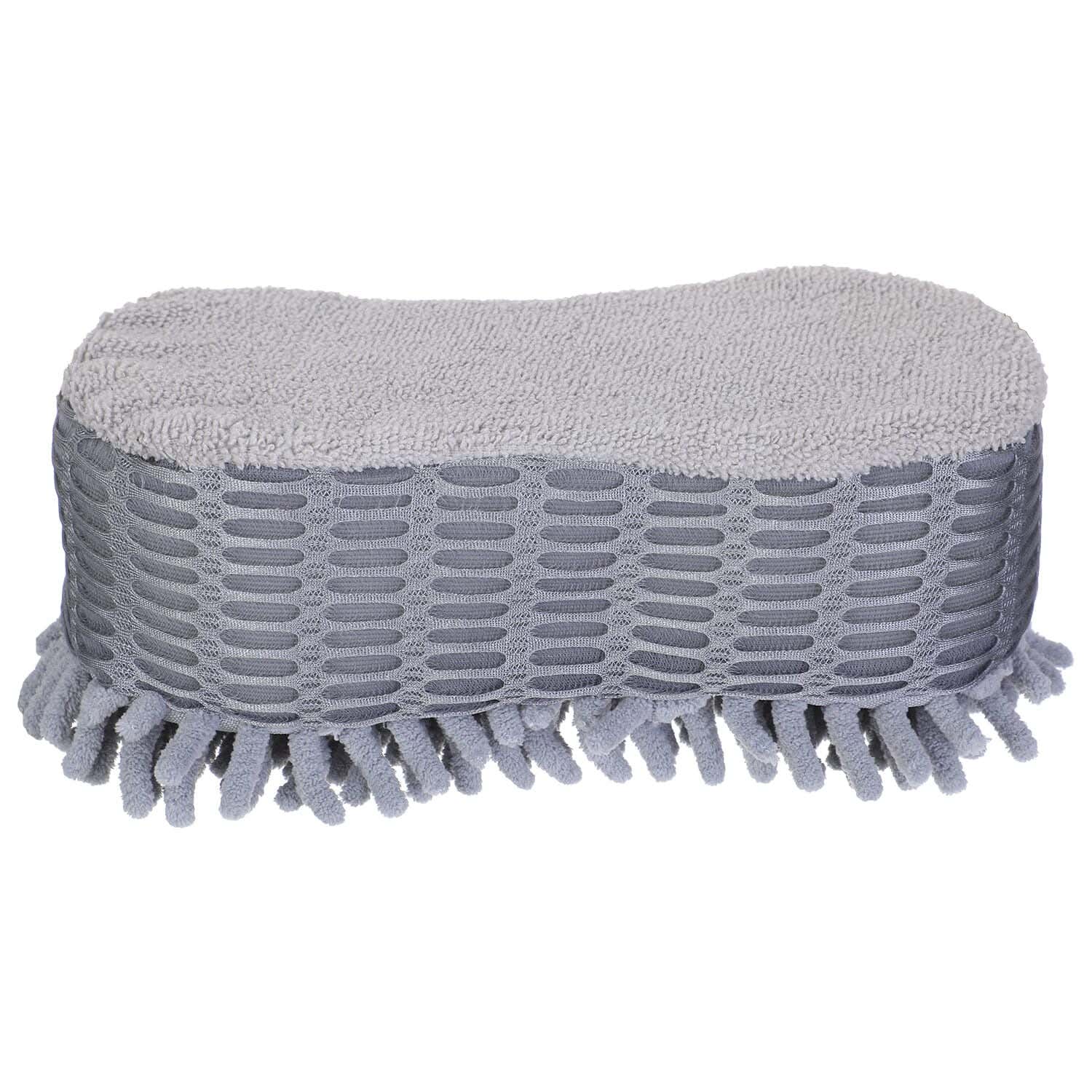 Liao Car Cleaning Sponge, 2 Face, 8 cm - Grey