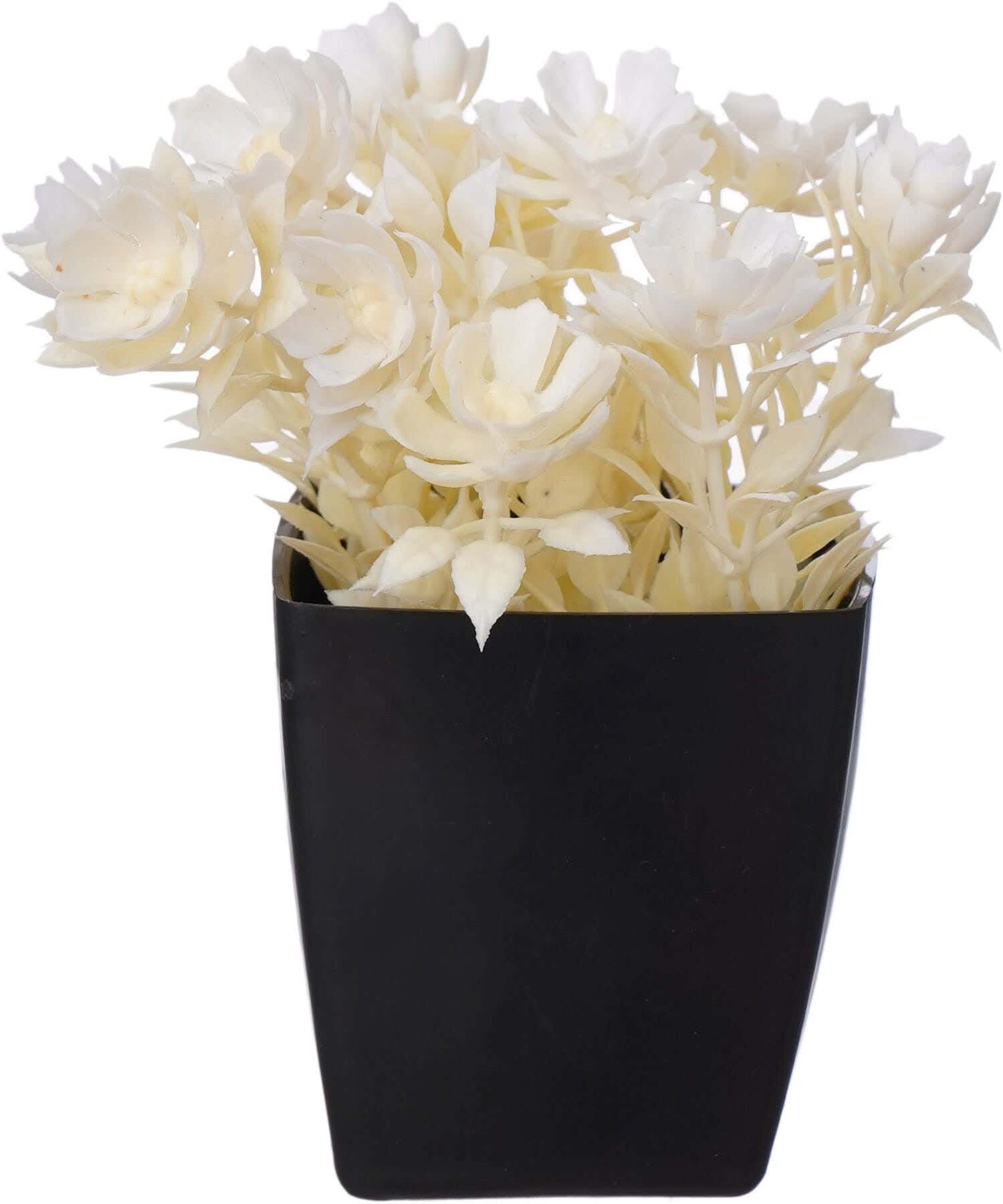 Round Plastic Vase, 7×5 cm - Black White