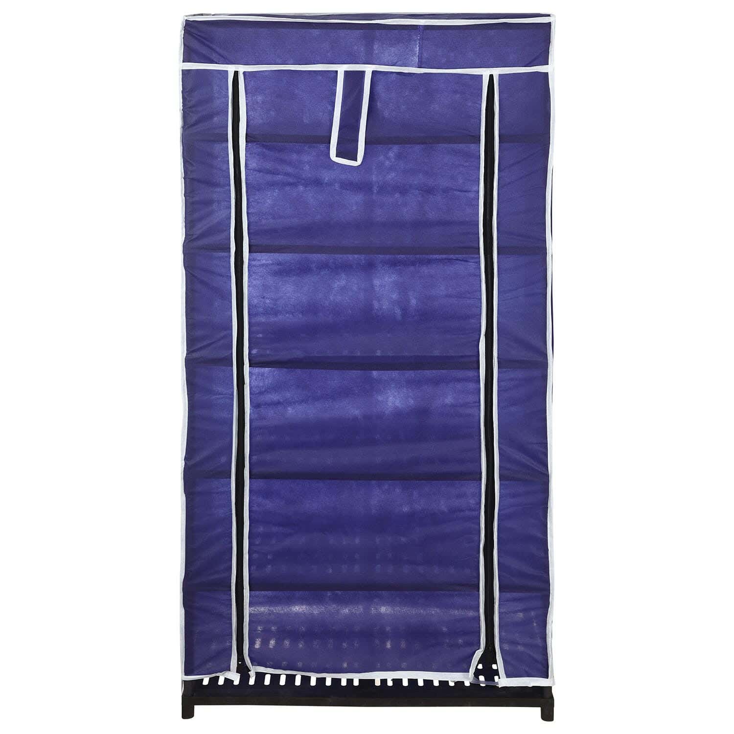 Al Ealamia Plastic Cabinet, Fabric Cover, 7 Shelves, 120×60×30 cm - Mauve