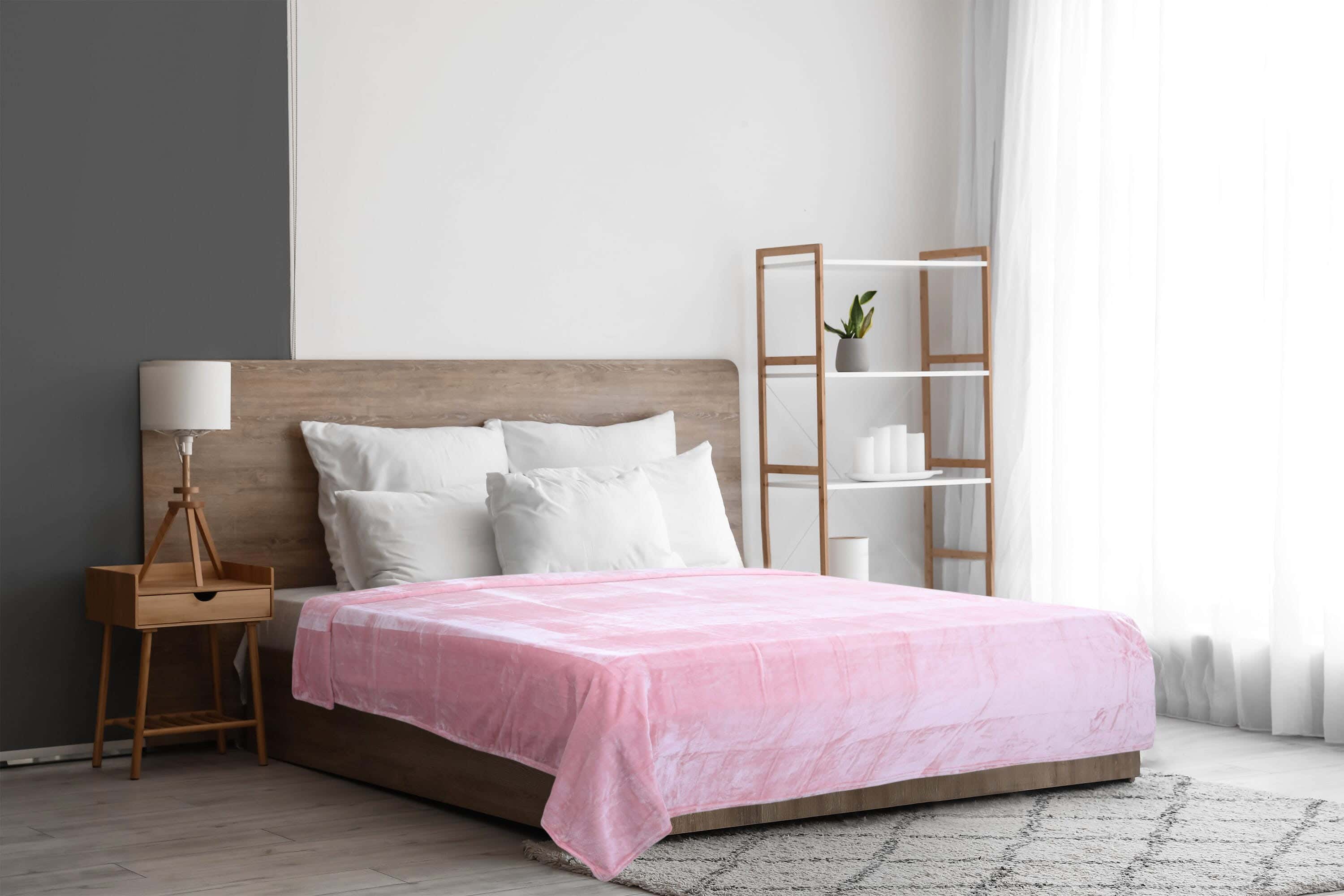 White Gold Velvet Bed Heater, 260x240 cm, 1700 g - Rose