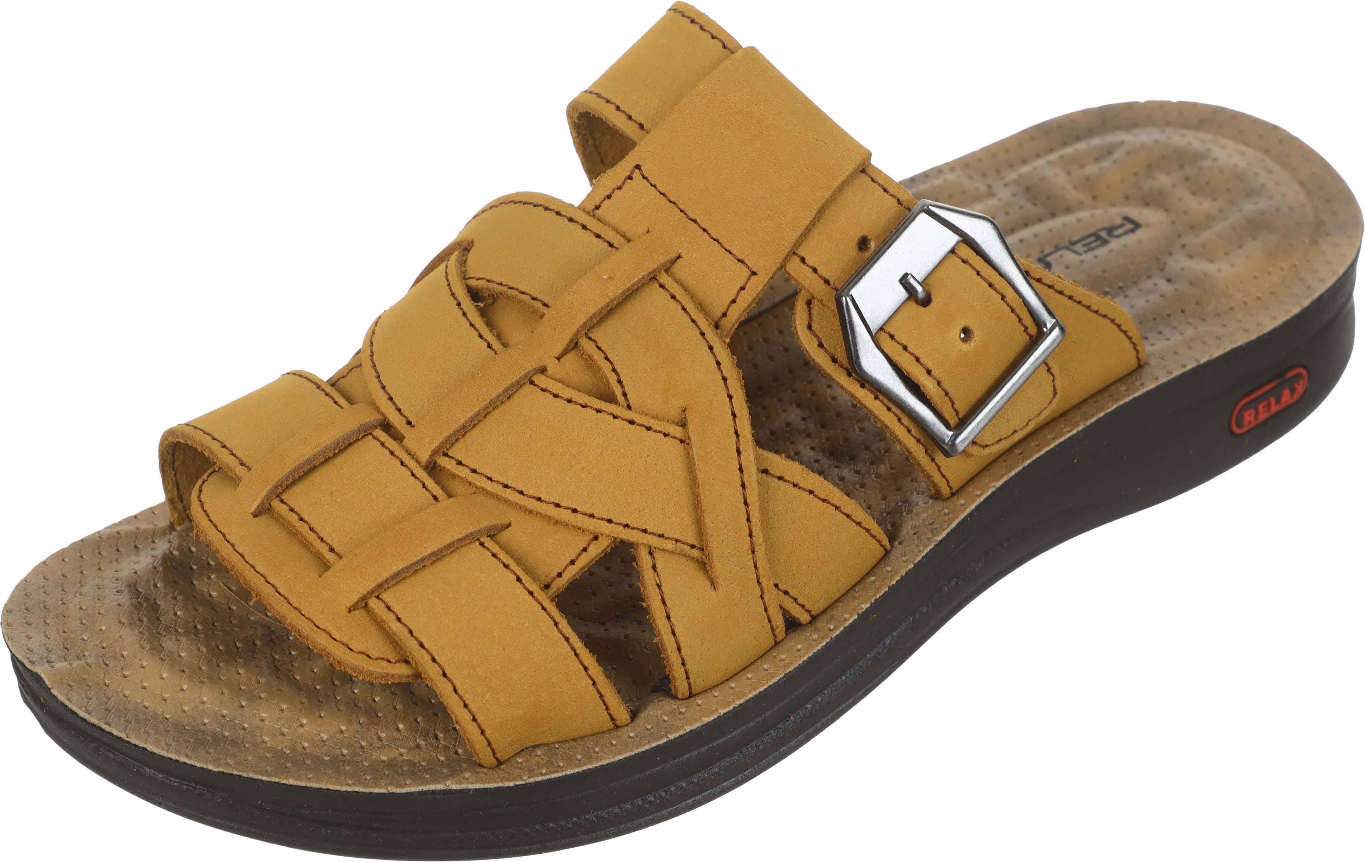 Relax Leather Slippers For Men, Medical insole