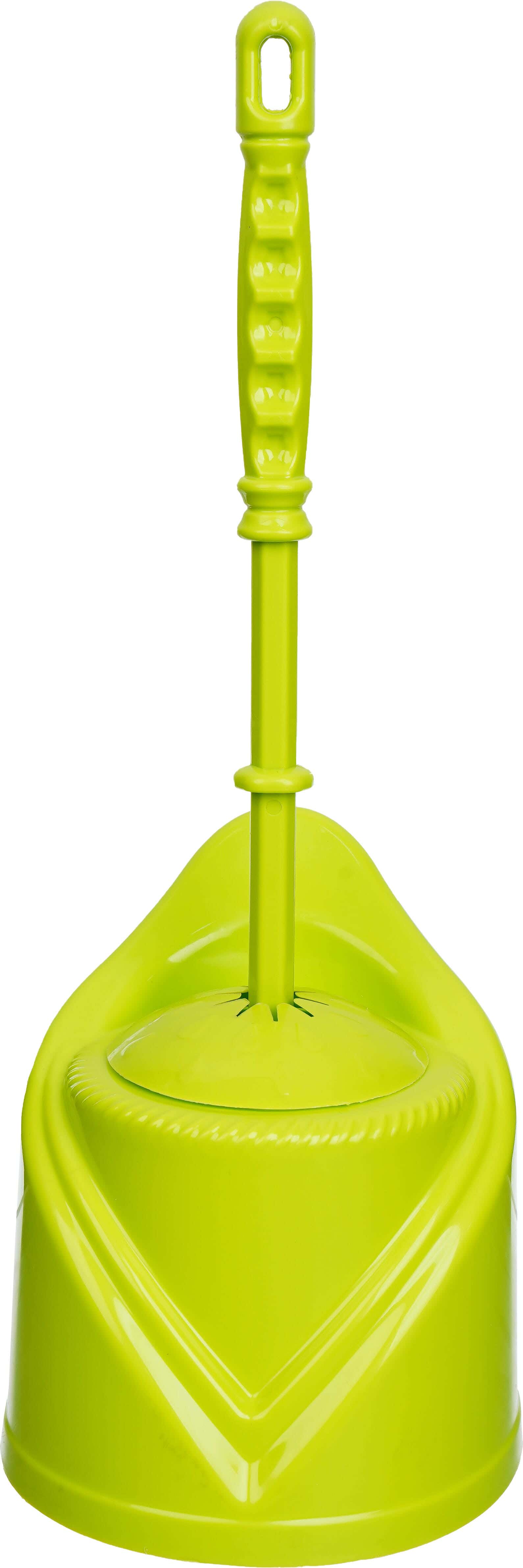 Weazy Plastic Toilet Brush With Base, 38×14 cm - Lemon
