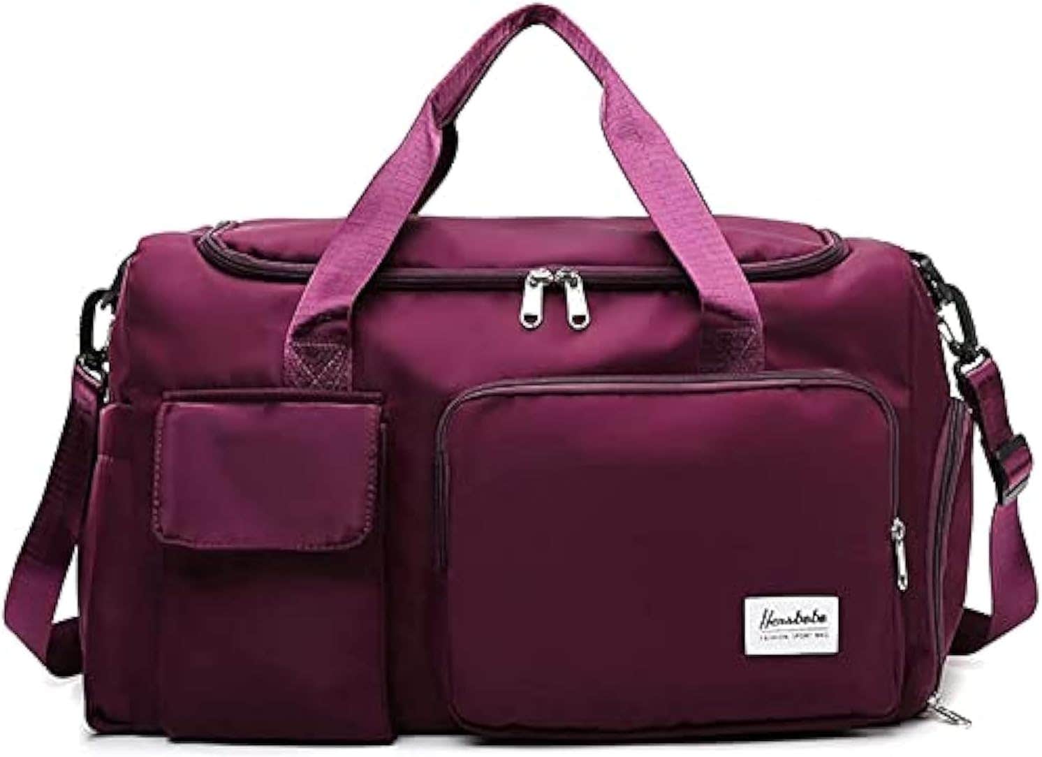 Household Culture Waterproof Fabric Gym Duffel Bag, Large - Purple