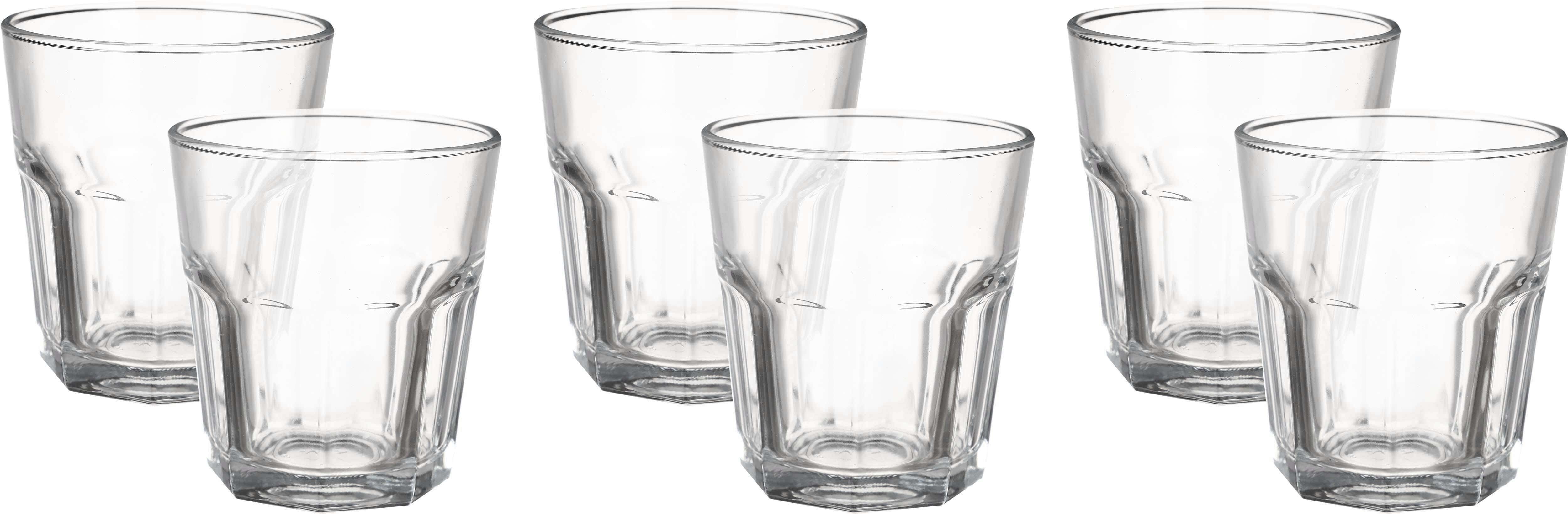 Lav Glass Cup Set Medium, 6 Pieces, 305 ml - Clear