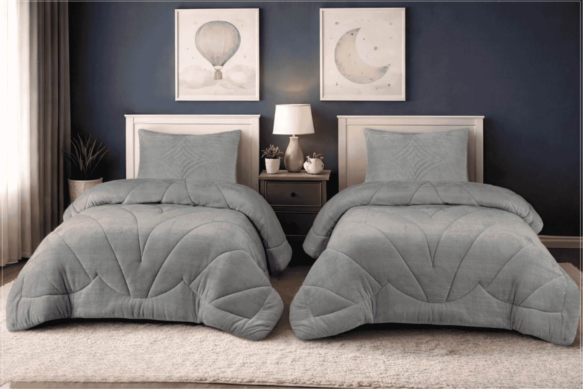 Rimas Baby Quilt, 240x190cm, Velvet - Gray