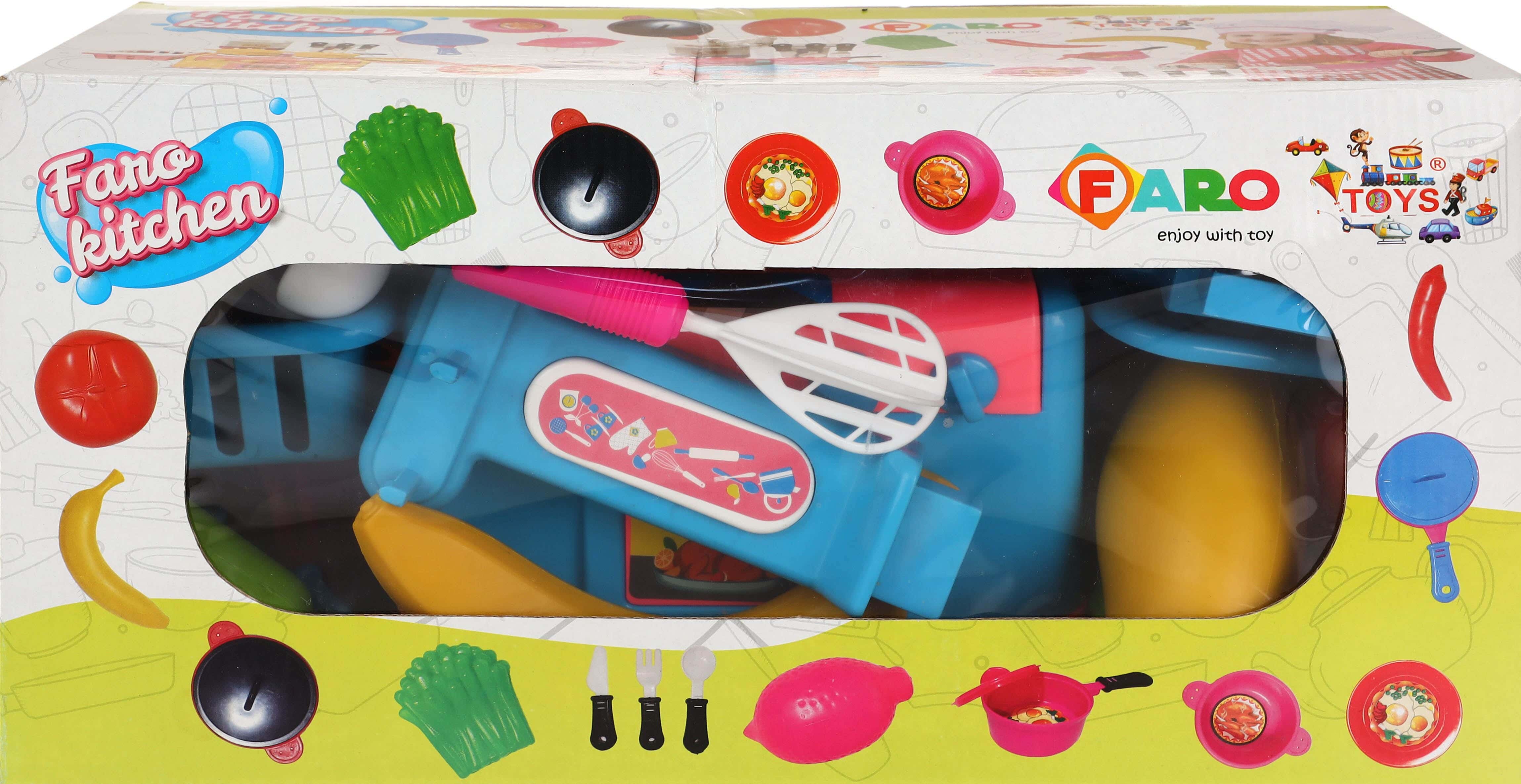 Plastic Kitchen Tools Toy For Girls, 25 Pieces - Multicolor