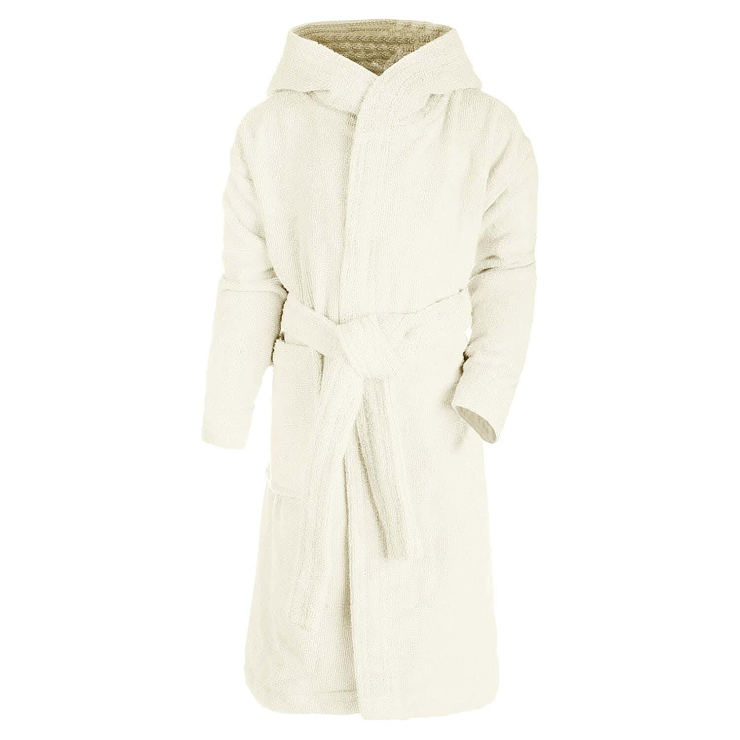 Nice Home Cotton Bathrobe for Kids, Size 8 - Off White