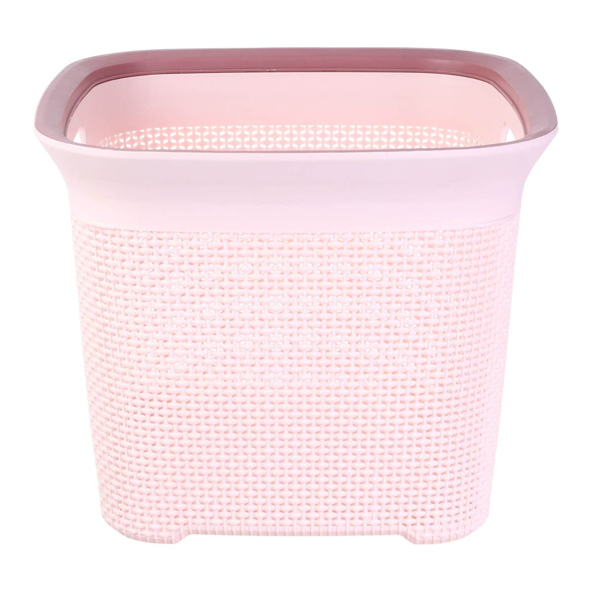 Al Wataneya Plastic Laundry Basket, 45 cm - Light Rose