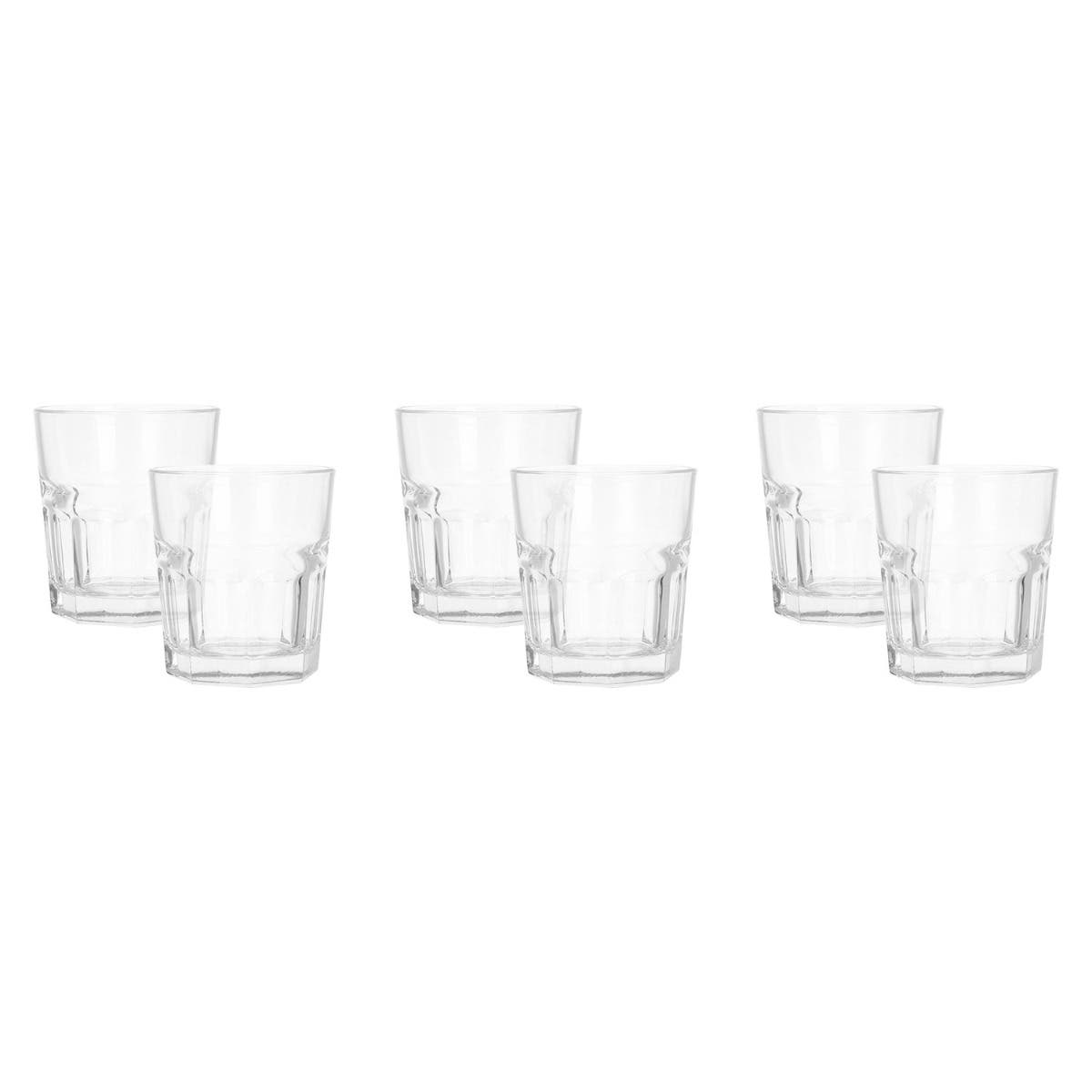 Ocean Glass Water Cup Set, 6 Pieces - Clear