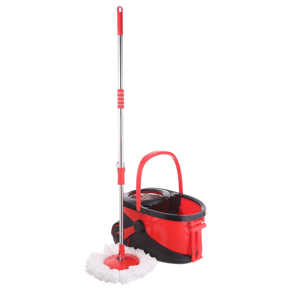 Al Wataneya Bucket With Stainless Steel Strainer, 50×30 cm - Red Black