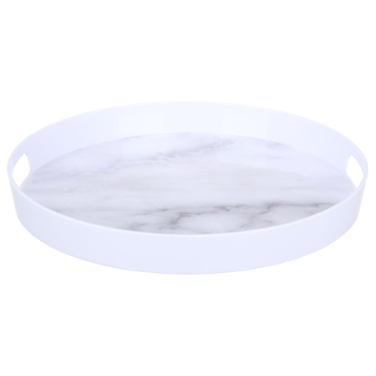 Bright Designs round Melamine Serving Tray, 38 cm - White