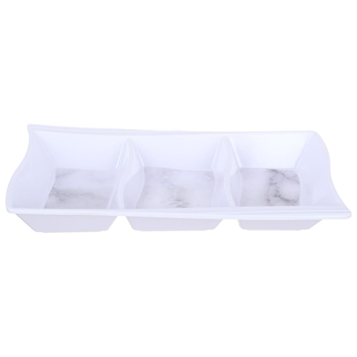 Bright Designs Melamine Nuts Bowl, 3 Eyes, 30 cm - White