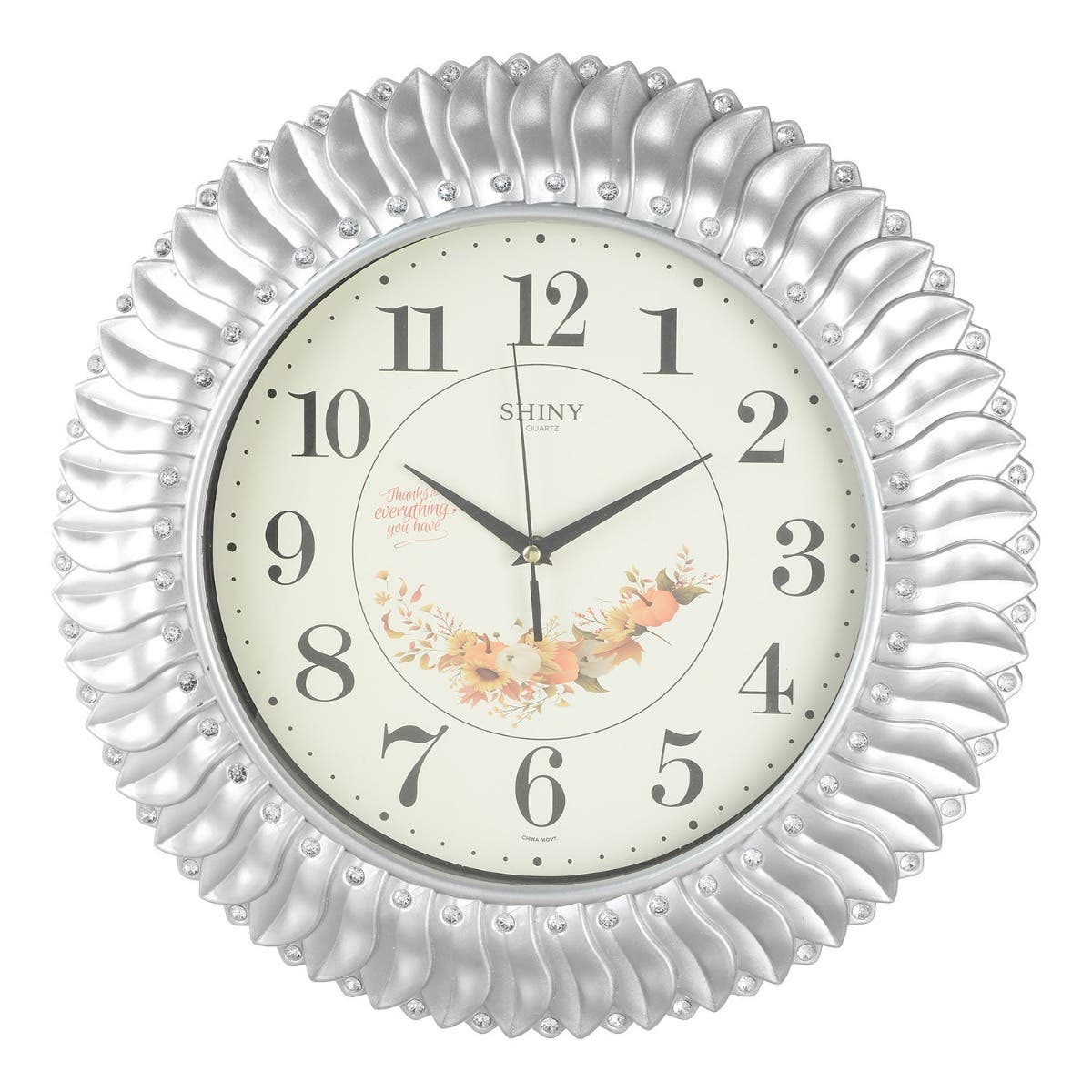 Plastic Wall Watch, 45 cm - Silver