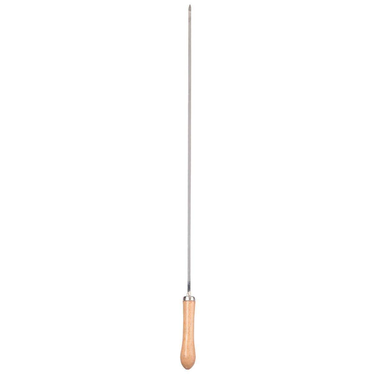 Rocky Metal Skewer with Wooden Handle, 50 cm - Silver