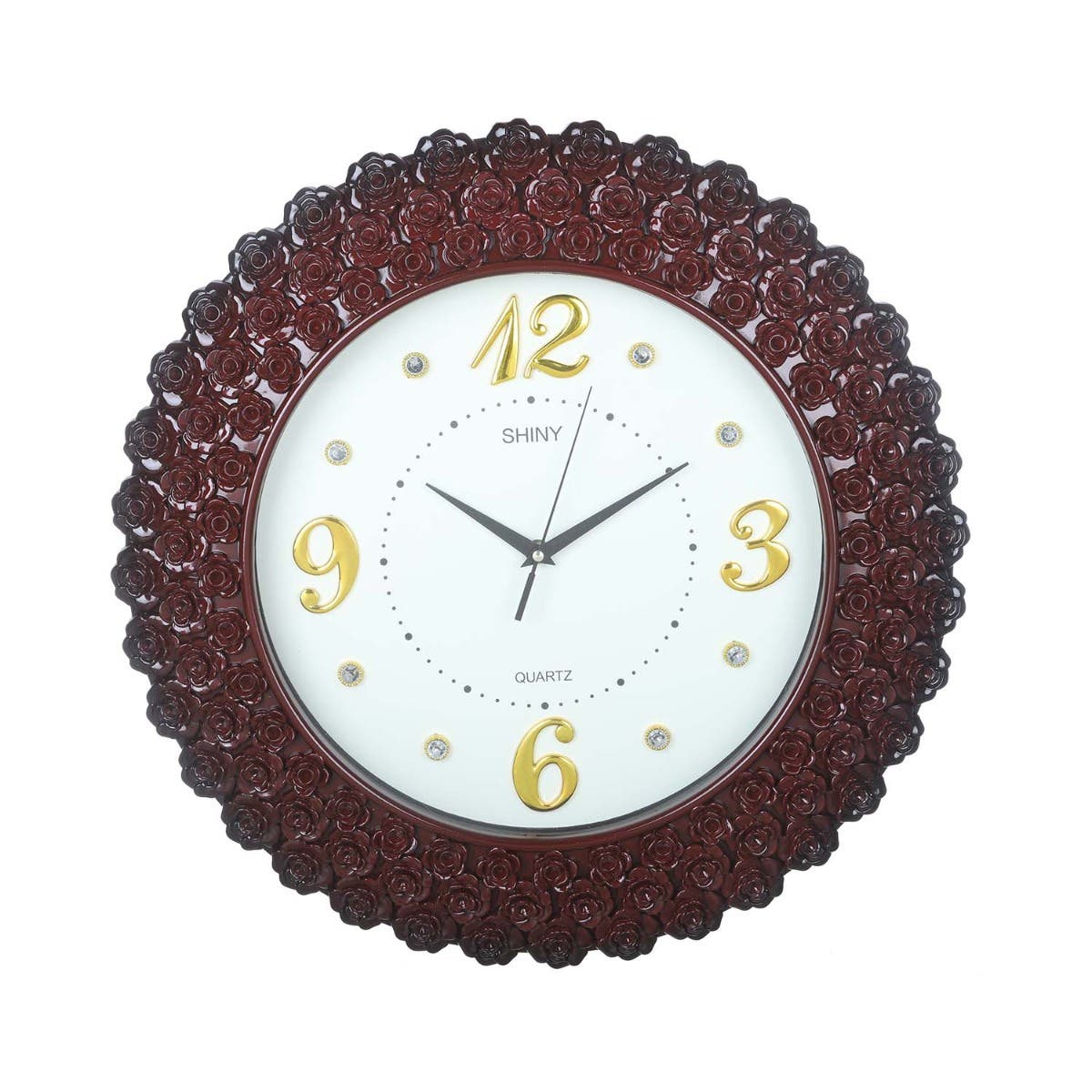 Plastic Round Wall Watch, 47 cm - Dark Red