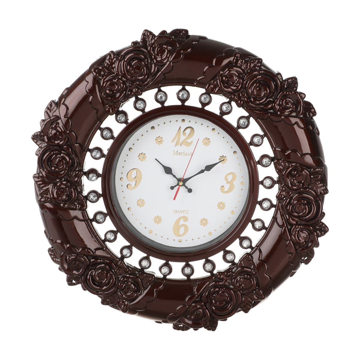 Round Wall Watch, 43 cm - Dark Red
