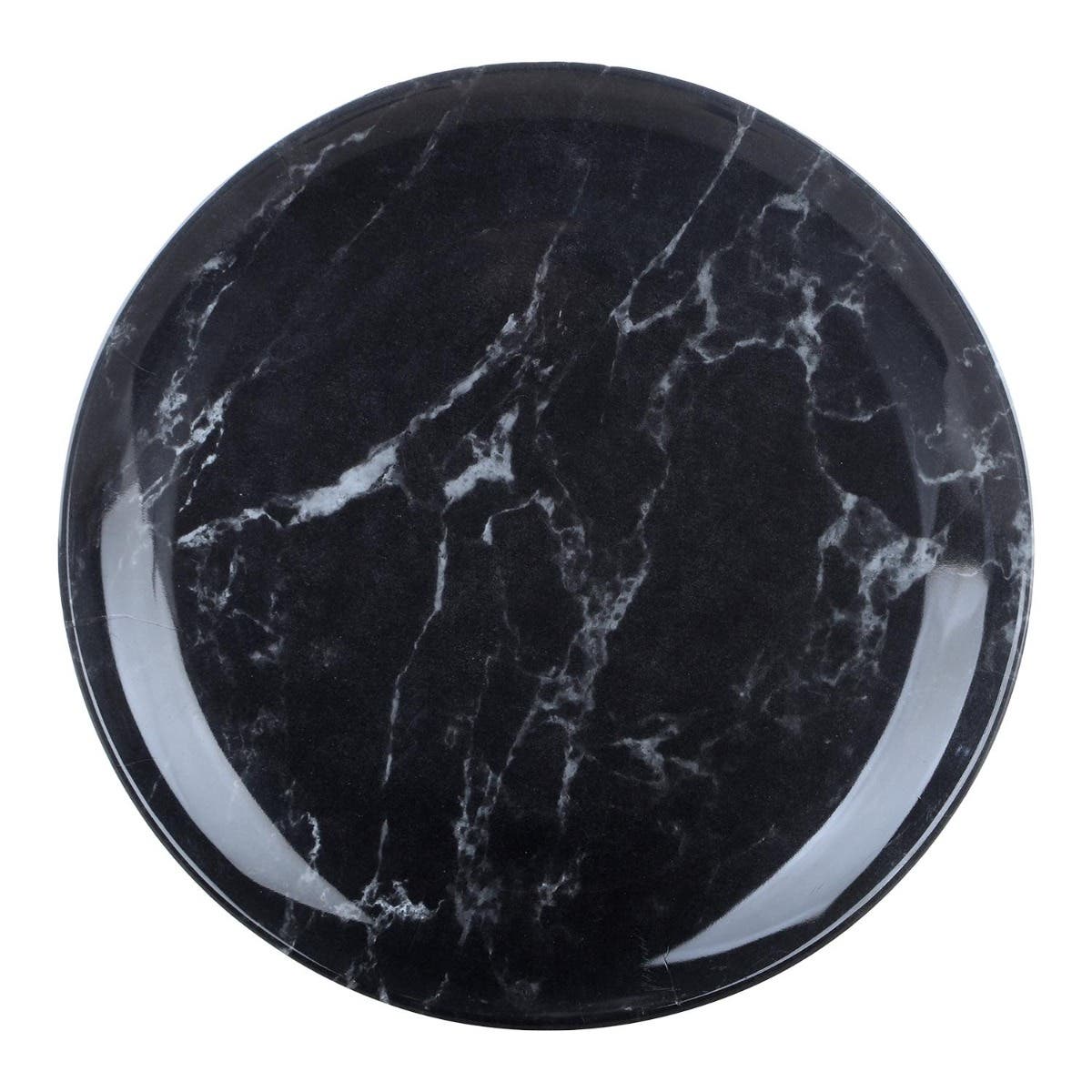 Bright Designs Melamine Round Plate, 26 cm - Black