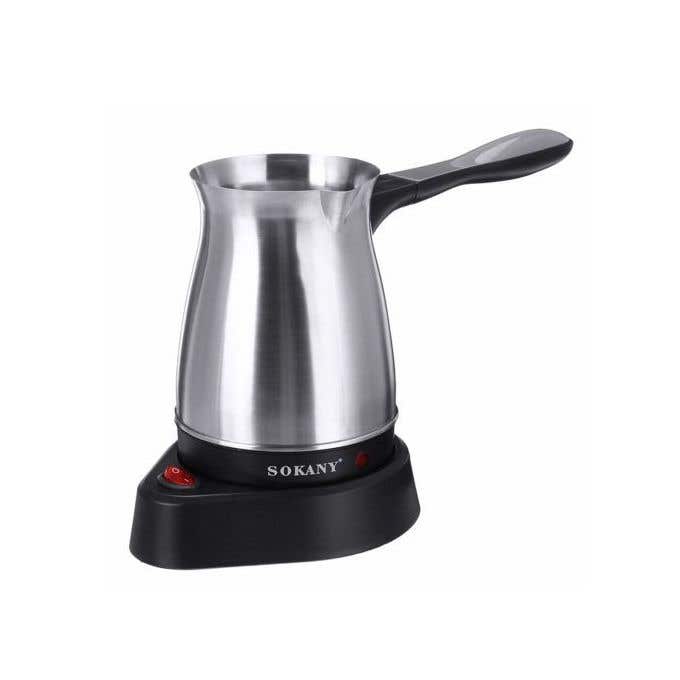 Sokany Sk-214  Coffee Kettle, 600 Watt, 5 Cups - Black Silver