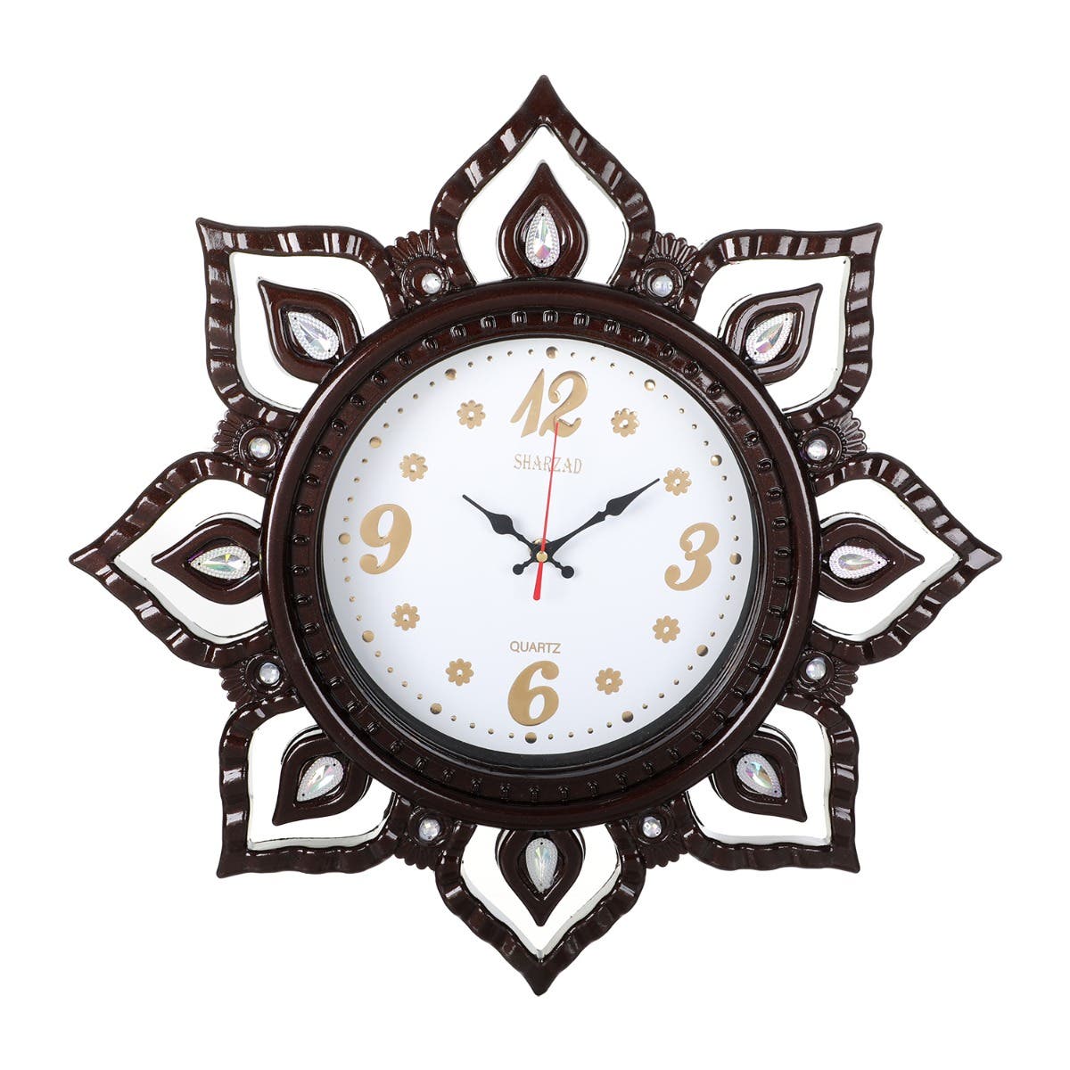 Round Wall Watch With Cloves , 50 cm - Brown