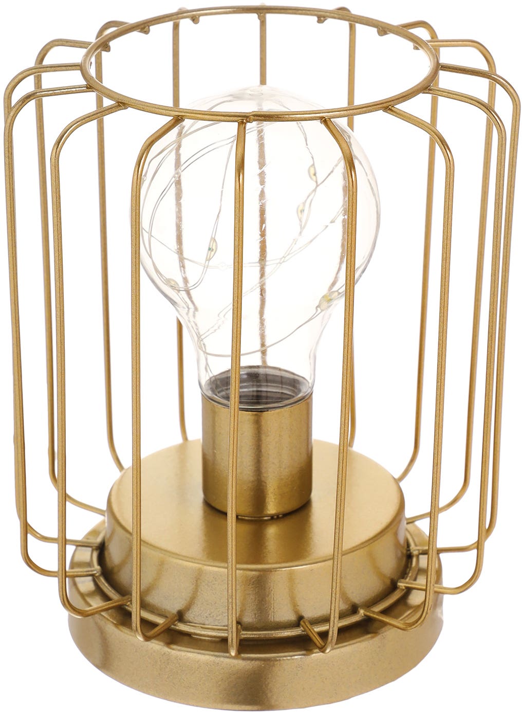 Metal Desk Lamp with Battery, Size 15 cm - Gold