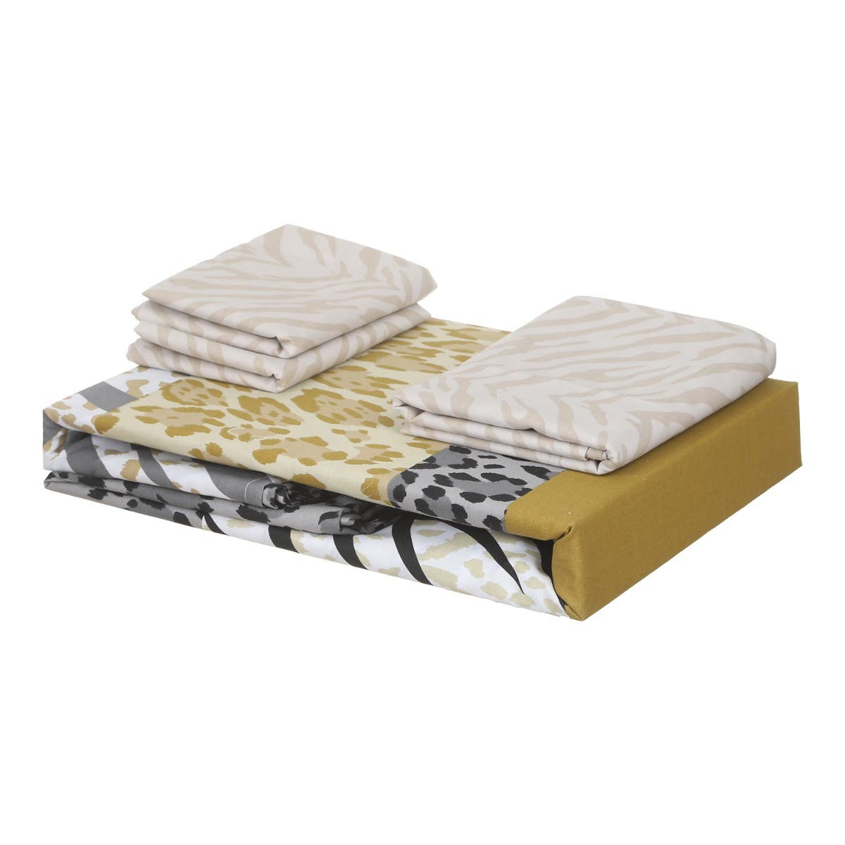 Forbed Cotton Double Bed Sheet Set, 4 Pieces, 225×240 cm - Multicolor