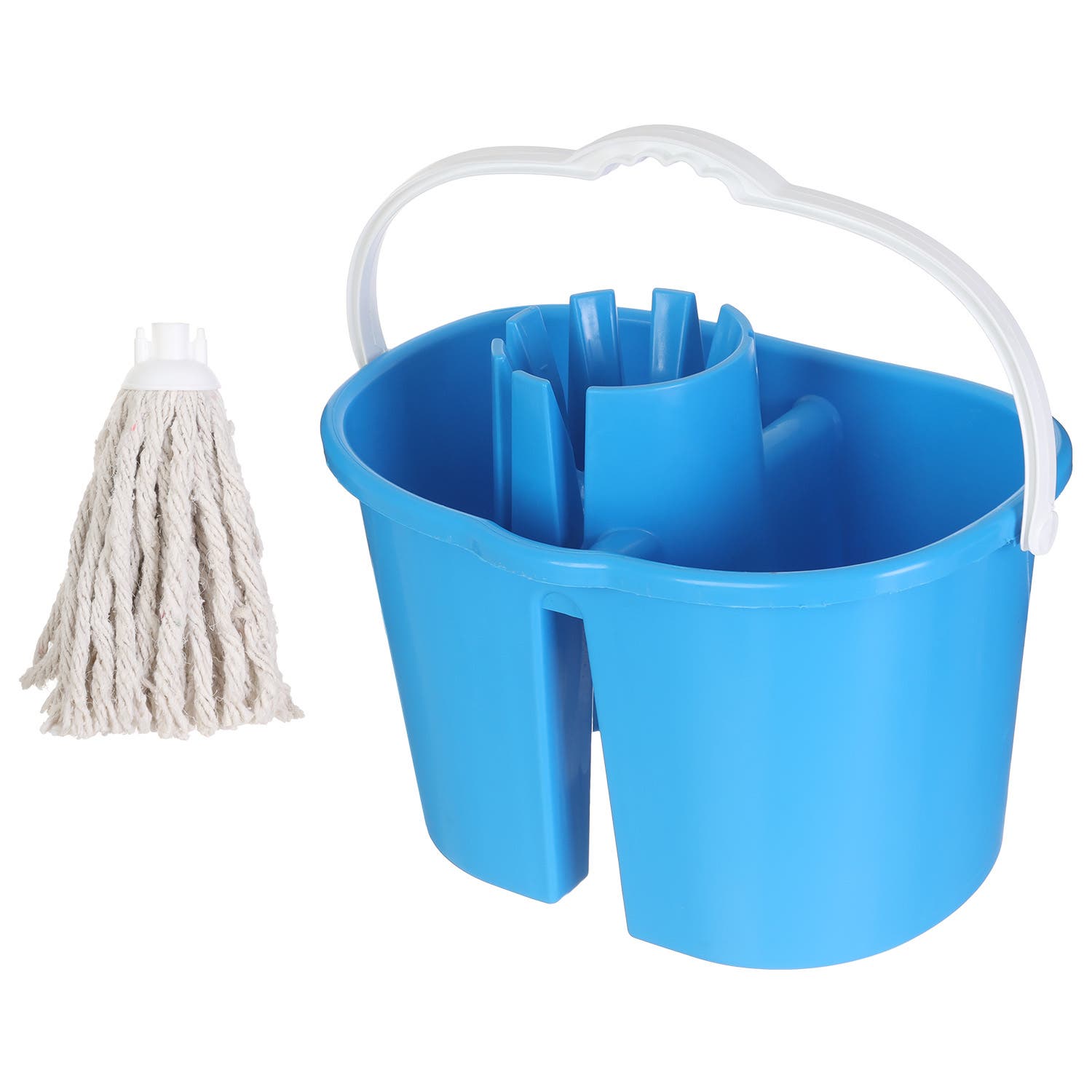 El Helal & Star Plastic Twins Bucket, with Cotton Replacement - Blue