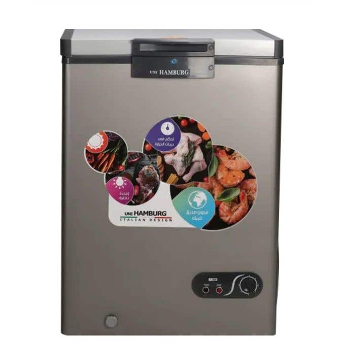 Hamburg CF 180 SS Horizontal Deep Freezer, Defrost, 180 Liters - Silver