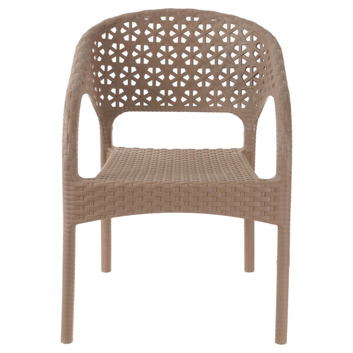 Children Plastic Chair, Rattan Shape, 52×44 cm - Beige