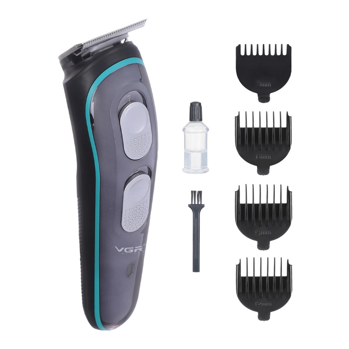 VGR V-055 Hair Trimmer, 4 Combs - Black