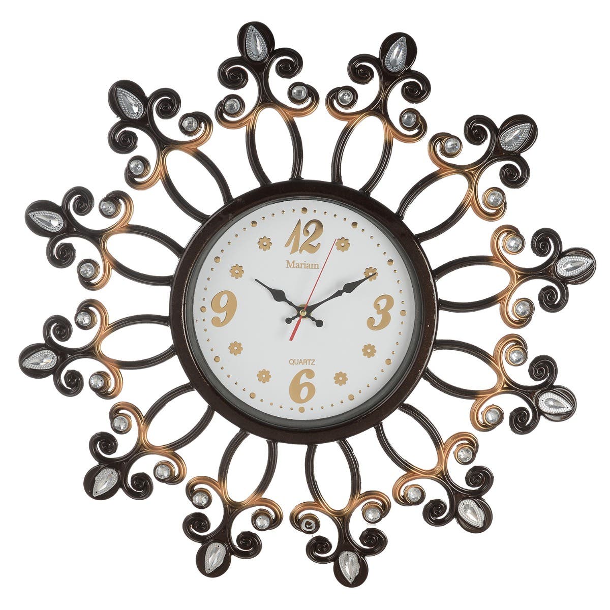 Plastic Wall Watch, 51 cm - Brown Bronze