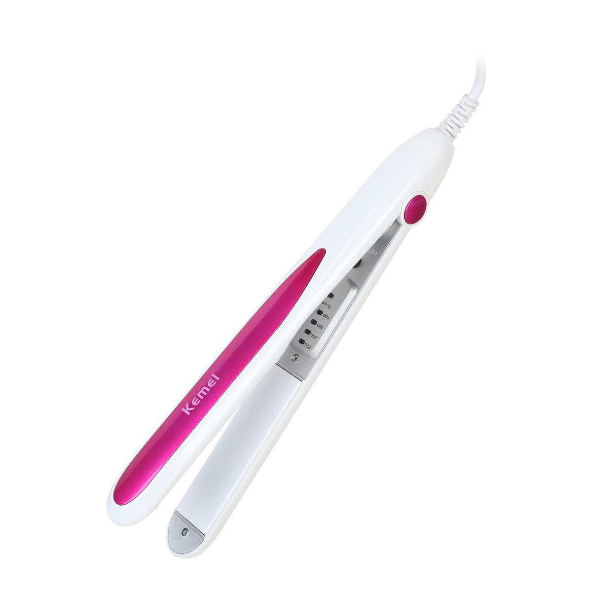 Kemei KM-532 Ceramic Hair Flat Iron, 25 Watt - White