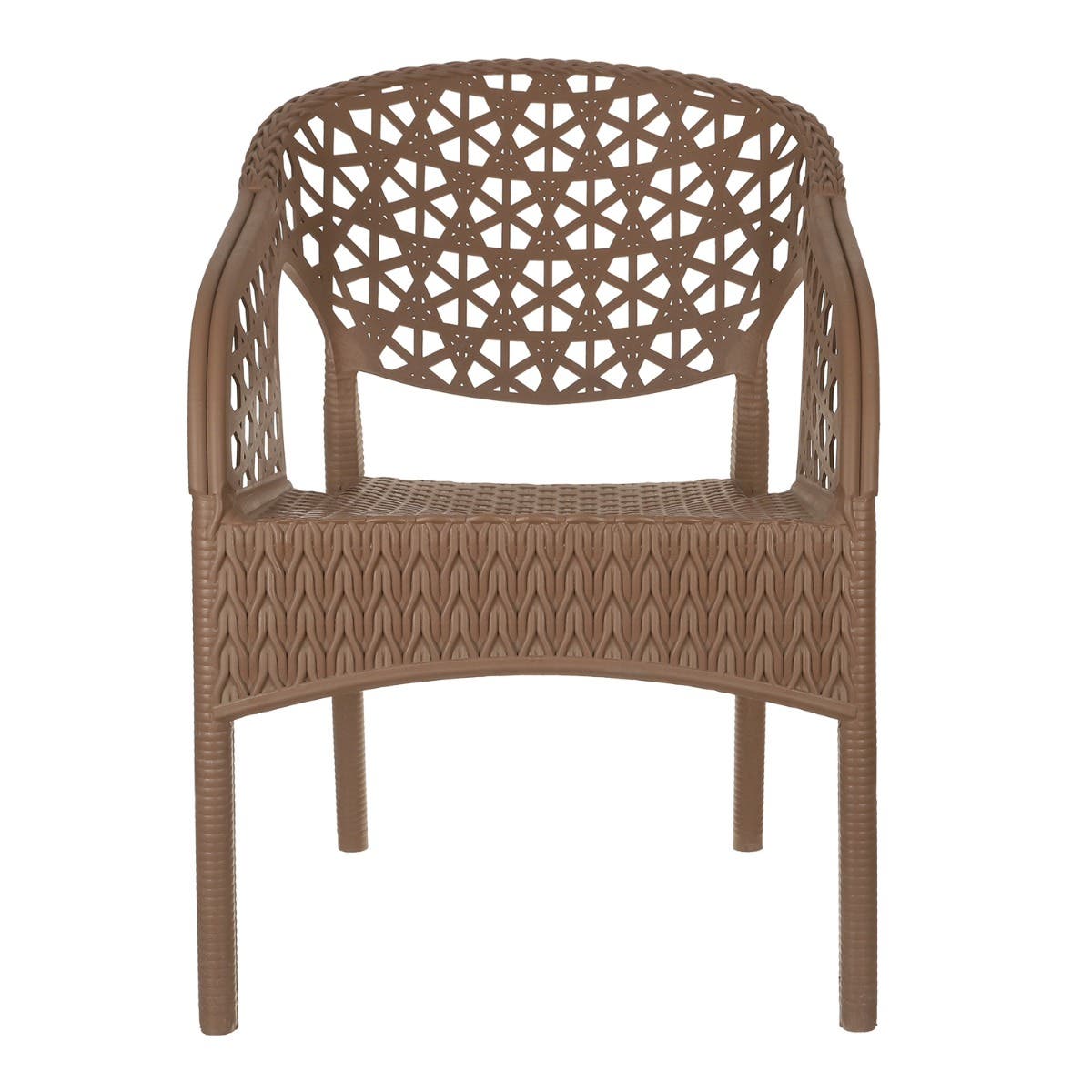 Rattan Plastic Chair, 57×82 cm - Beige