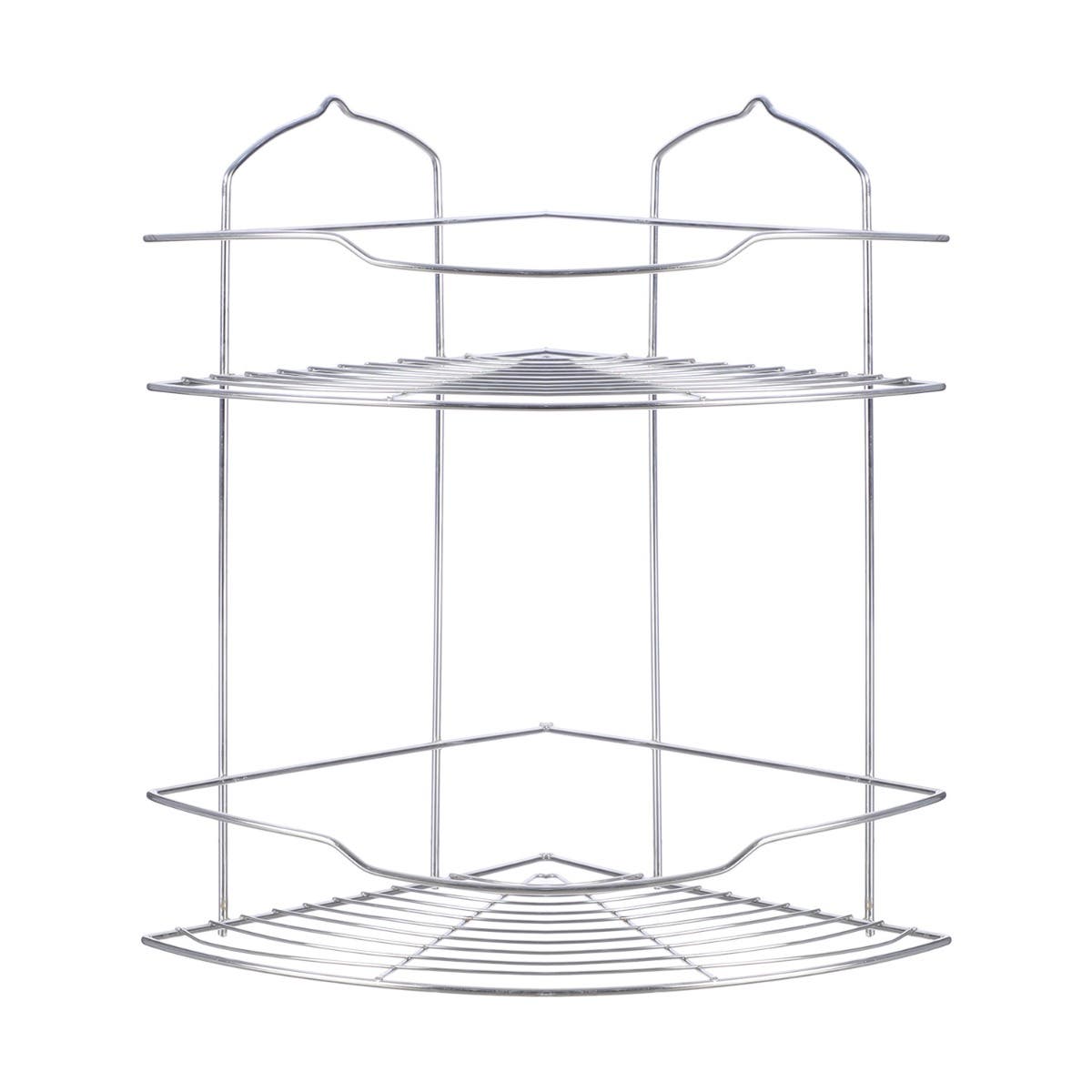 Malek Star Metal Corner, 2 Layers, 32×32×37 cm - Silver