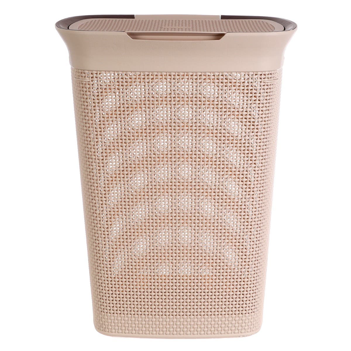 Al Wataneya Plastic Laundry Basket, 47×37×60 cm - Beige