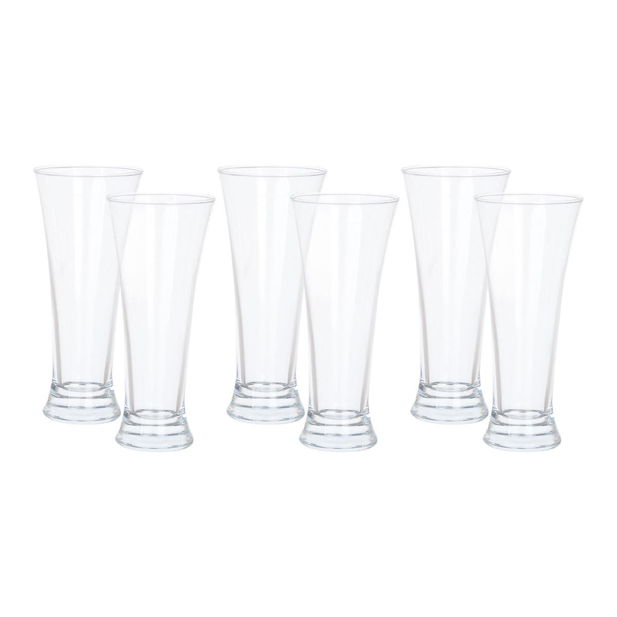 Glasses Cups Set, 6 Pieces - White