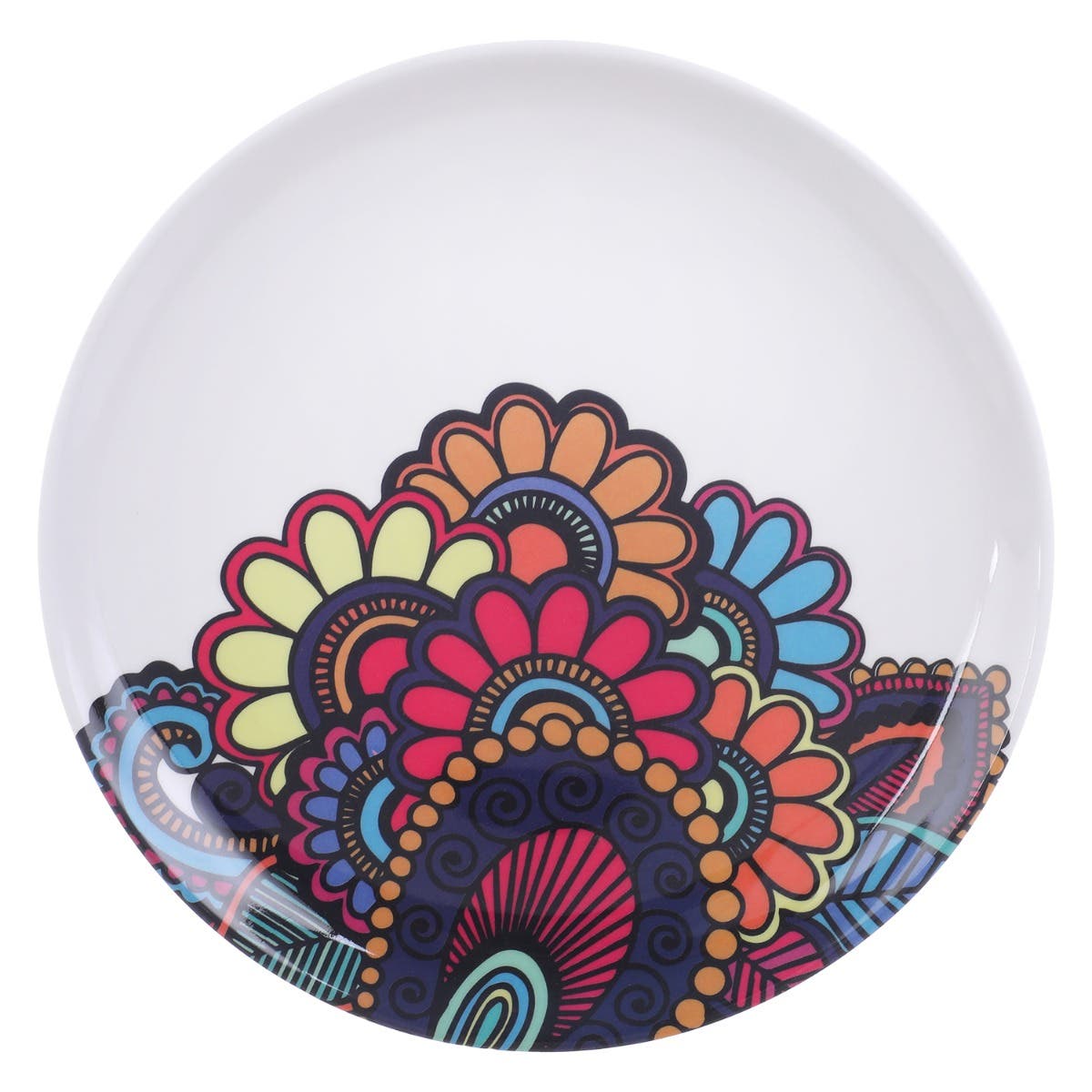 Bright Designs Melamine Round Plate, 22 cm - Multicolor