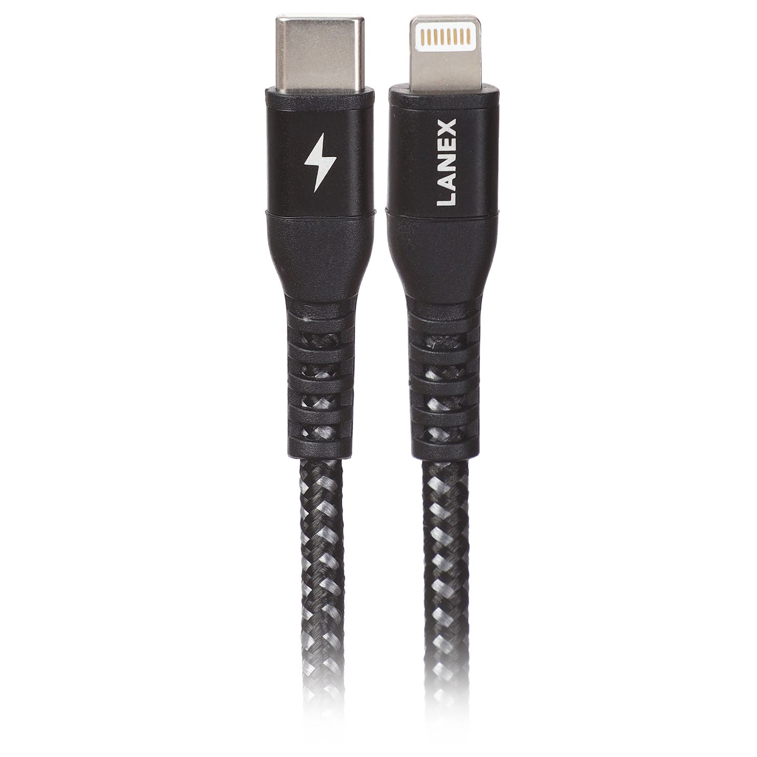 Lanex Type-C To Lightning Cable, Green Heart Led, 1M - Black