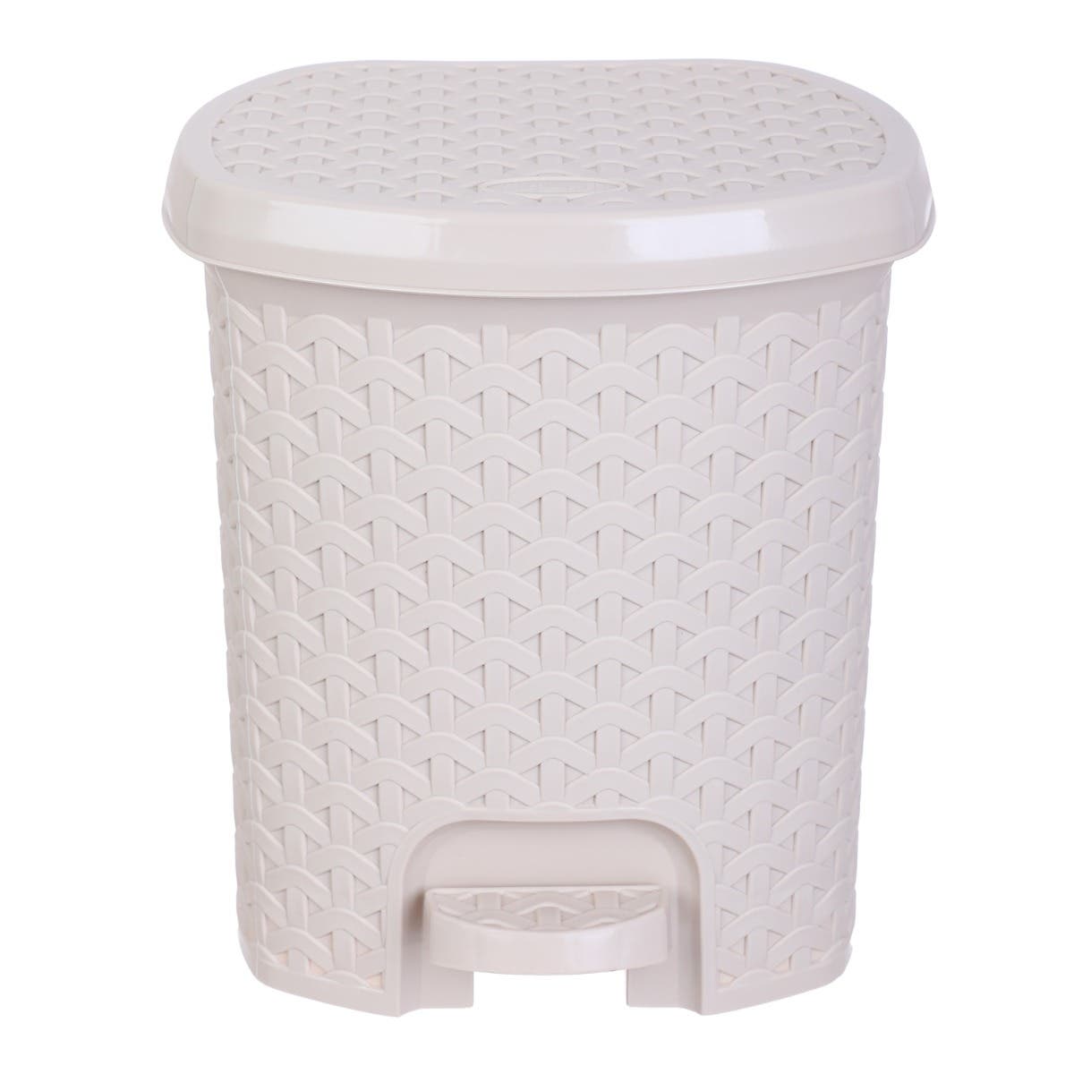 Al Wataneya Plastic Trash Bin, 26×20 cm - Beige
