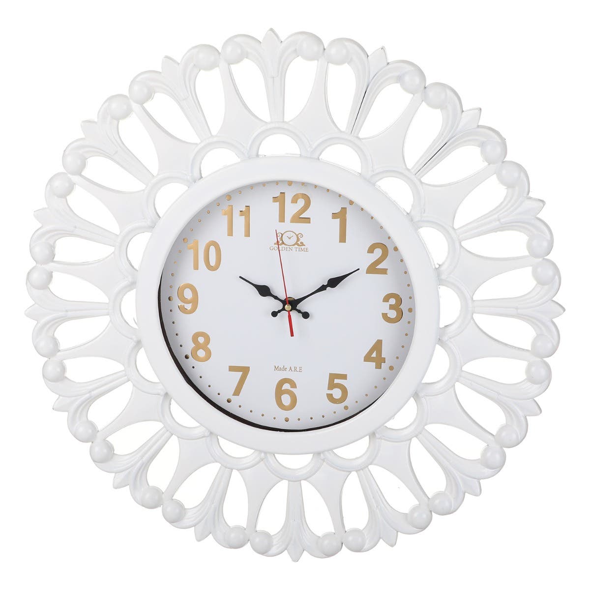 Round Plastic Wall Watch, 49 cm - White