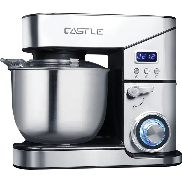 Castle Machine Get Castle SM-1360 Kitchen Machine, 1500 Watt, 6 Liter, Digital Screen ...